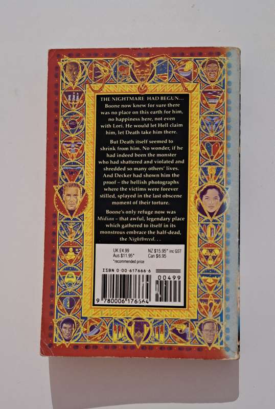 Cabal By Clive Barker (1994) horror fiction dark fantasy thriller novel suspense monsters vintage ol