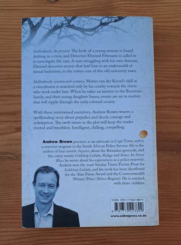 Coldsleep Lullaby By Andrew Brown South Africa fiction crime thriller Stellenbosch murder mystery