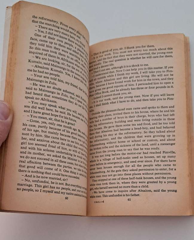 Cry The Beloved Country By Alan Paton 1980 South Africa historical literature school novel classic v