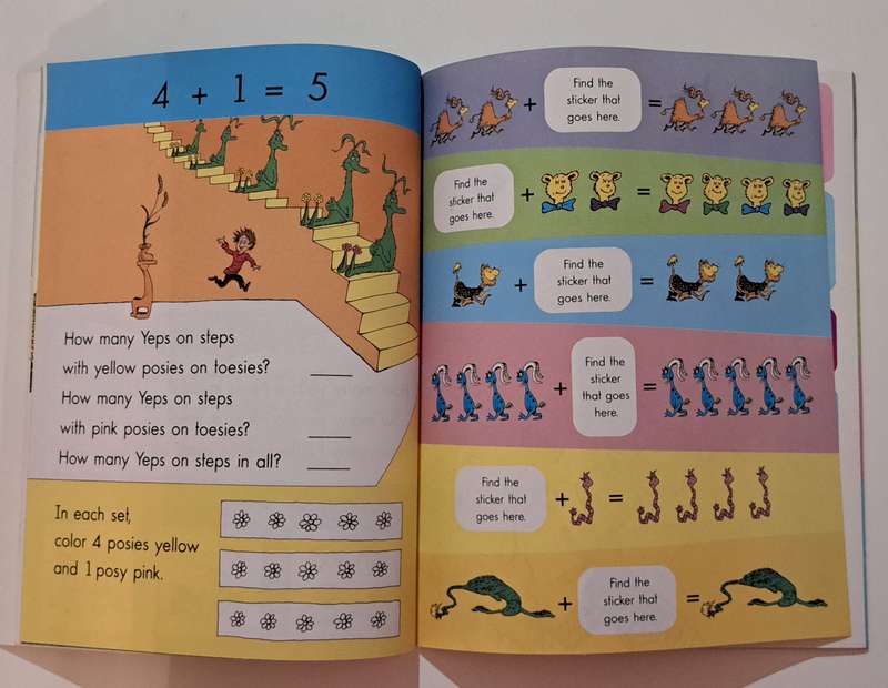 Dr Seuss I Can Add Upside Down beginner fun book early learning maths sums activity counting childre