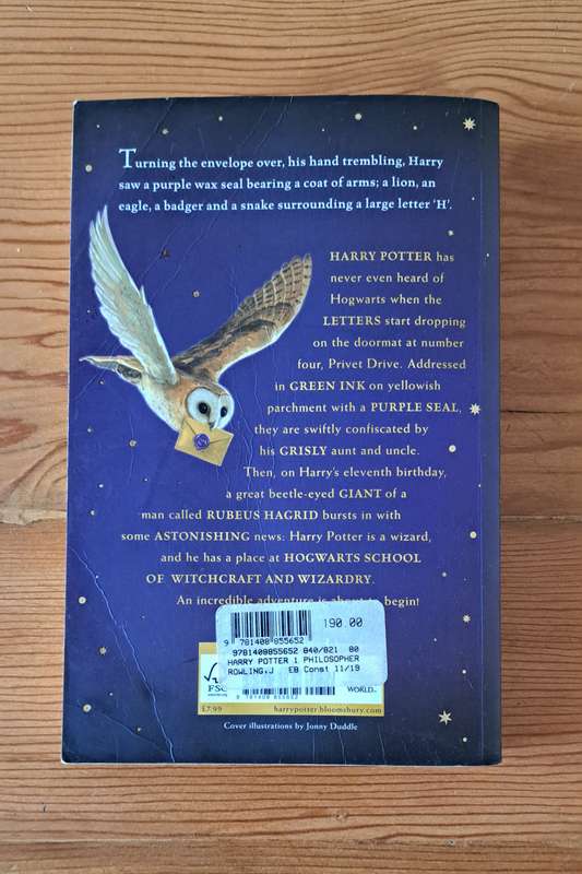 Harry Potter & the Philosopher's Stone by J. K. Rowling sci-fi fantasy magic adventure fiction novel
