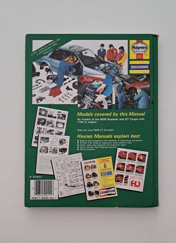 Haynes MGB 1962 to 1980 Owners Workshop repair Manual automotive sports cars vintage old rare