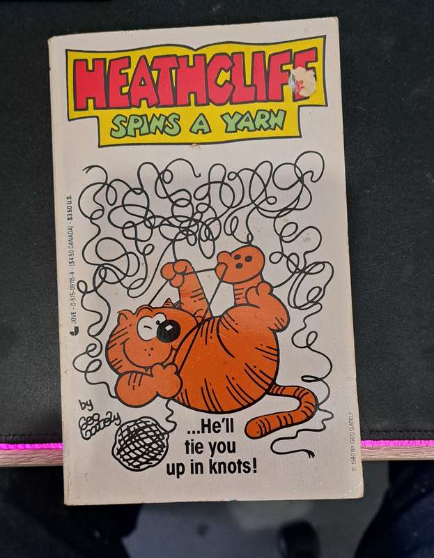 Heathcliff Spins A Yarn By George Gately 1987 comic book vintage old garfield cats funny humor