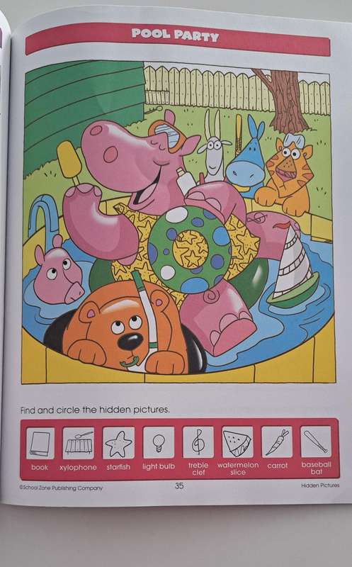 Hidden Pictures Activity Zone book kids children early learning school picture books puzzle