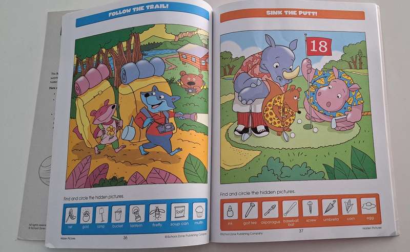 Hidden Pictures Activity Zone book kids children early learning school picture books puzzle