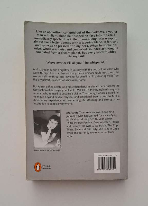 I Have Life Alison's Journey true crime story South Africa memoir biography feminism by Marianne Tha