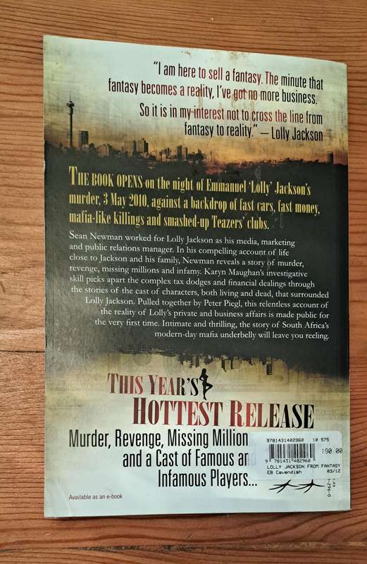 Lolly Jackson When Fantasy Becomes reality By Sean Newman true crime South Africa murder