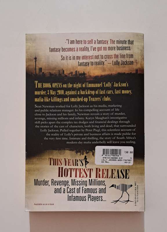 Lolly Jackson When Fantasy Becomes reality By Sean Newman true crime South Africa murder