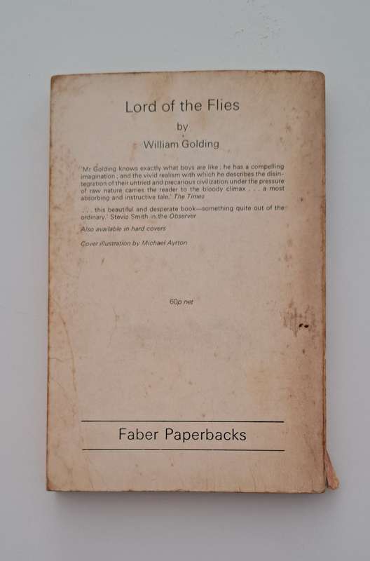 Lord Of The Flies By William Golding (1975) classics school novel adventure dystopia young adult fic