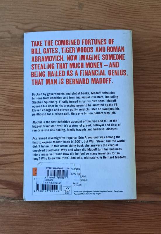Madoff The Man Who Stole $65 Billion By Erin Arvedlund true crime America History business economics
