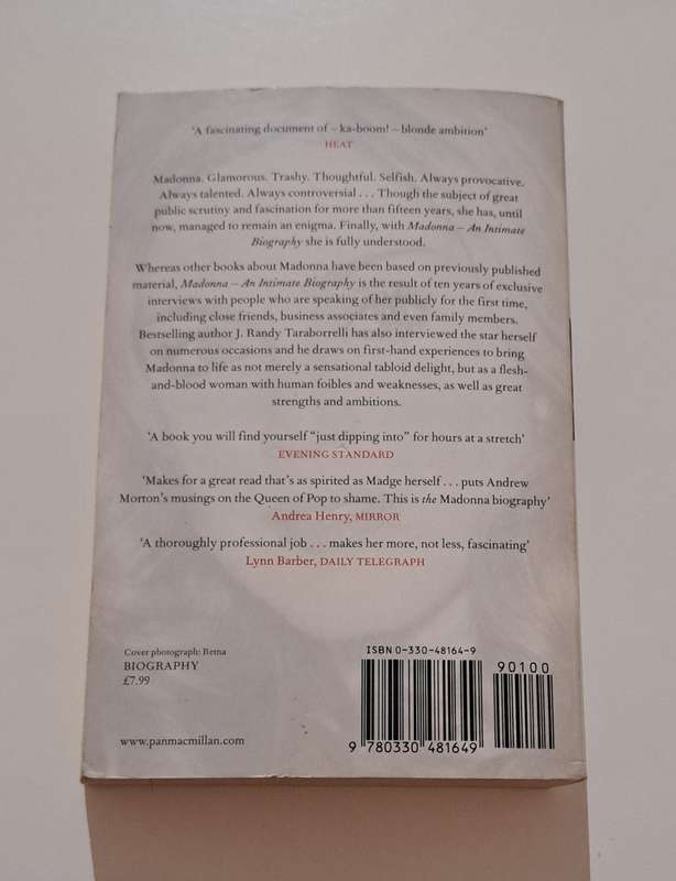 Madonna An Intimate Biography By J Randy Taraborrelli memoir music singer nonfiction famous