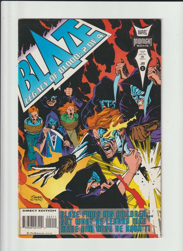 Marvel Comics Blaze Legacy of Blood (1993) #2 rare retro old vintage collectable comic books