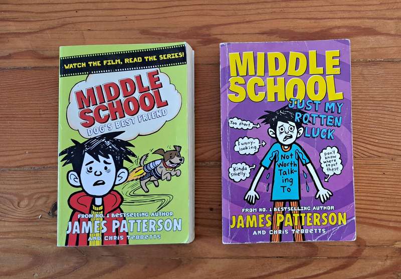 2x middle Schools books by James Patterson graphic novel same as dork diaries diary of a wimpy kid