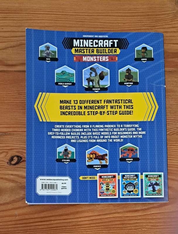 Minecraft Master Builders Monsters book gamers pc console classic game