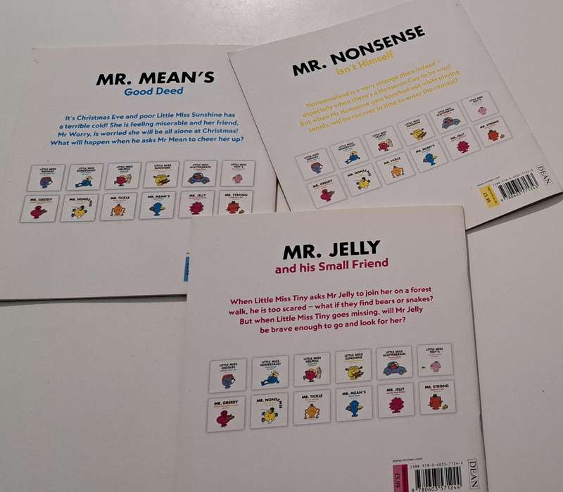 Mr Nonsense Mr Mean's & Mr Jelly By Roger Hargreaves classic kids children's picture story book