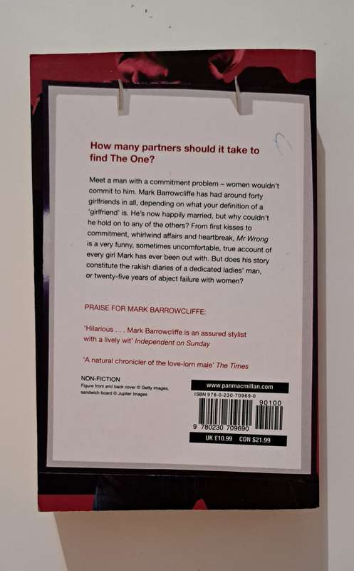 Mr Wrong By Mark Barrowcliffe funny romance love marriage girlfriend men humor chic lit memoir