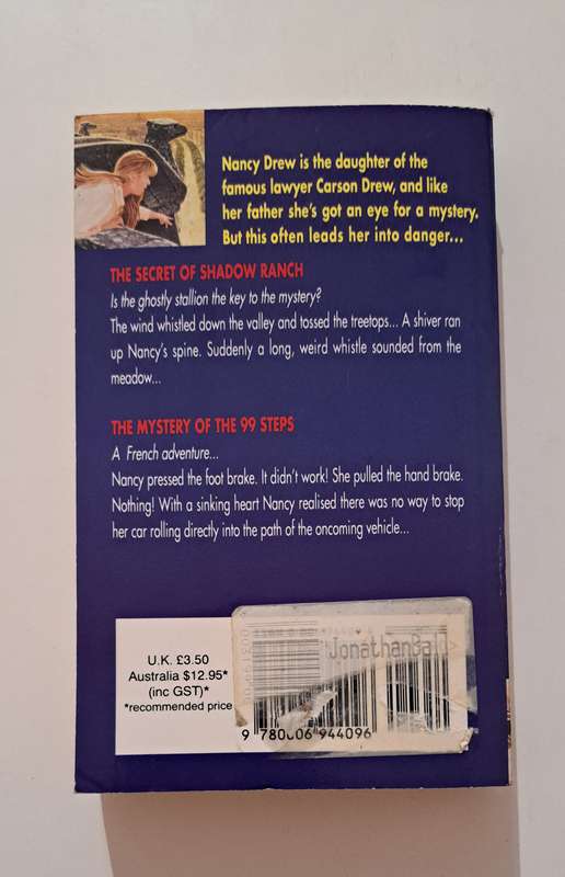 Nancy Drew 2 in 1 - Shadow Ranch & The 99 Steps By Carolyn Keene teen mystery adventure