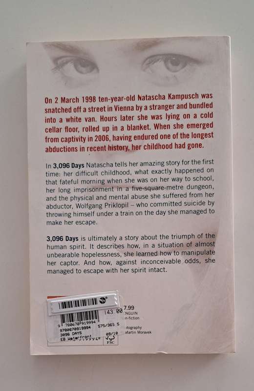 3096 days by Natascha Kampusch nonfiction true crime story memoir biography abuse kidnapping child k