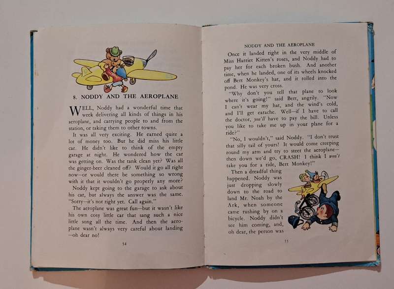 Noddy And The Aeroplane By Enid Blyton kids children's classic bedtime story book collectors item