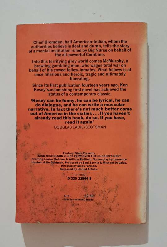 One Flew Over The Cuckoo's Nest Ken Kesey (1972) classic mental health psychology school banned book