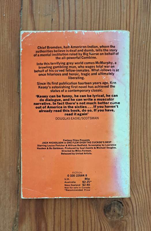 One Flew Over The Cuckoo's Nest By Ken Kesey psychology mental health classics novel banned books