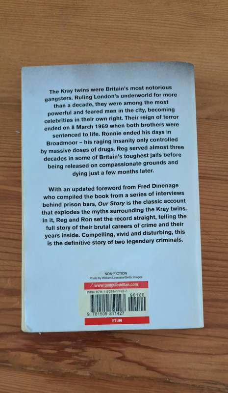 Our Story Reg & Ron Kray Fred Dinenage true crime England biography history memoir thugs mafia gangs