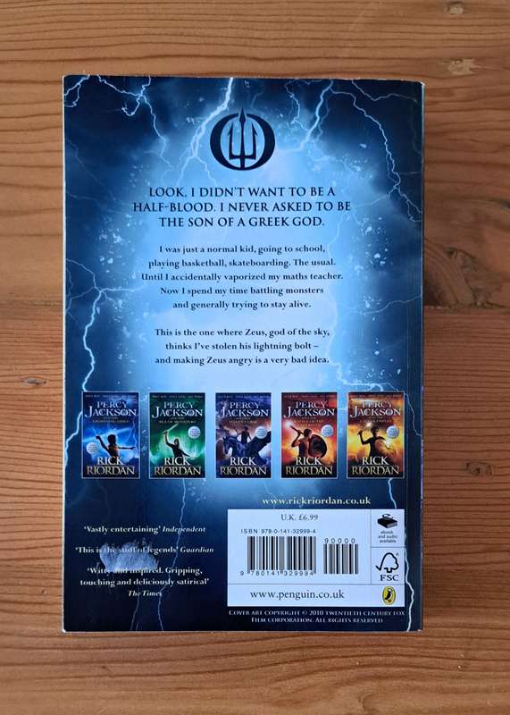 Percy Jackson & The Lightning Thief By Rick Riordan mystery magic fiction sci-fi adventure
