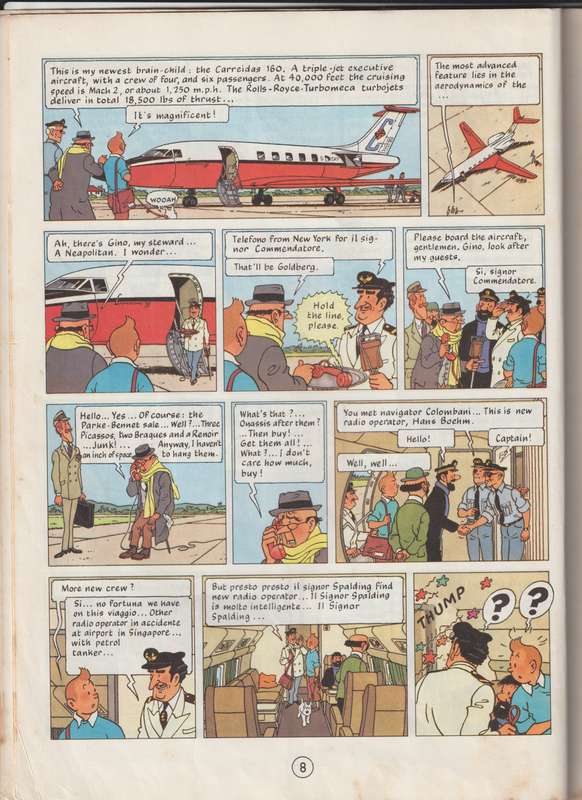 The Adventures Of TinTin by Herge Flight 714 cartoon comic book collectable
