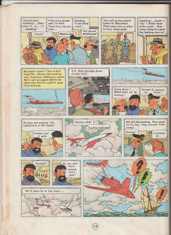 The Adventures Of TinTin by Herge Flight 714 cartoon comic book collectable