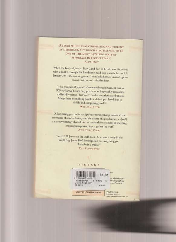 White Mischief By James Fox book Africa True Crime Mystery Kenya History Biography British lit