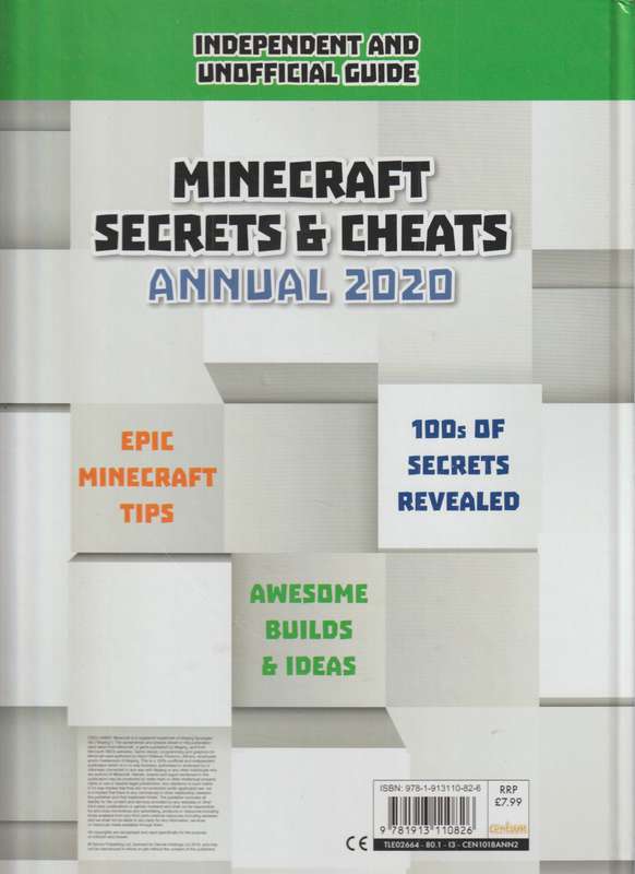 Unofficial Minecraft Secrets & Cheats Annual 2020 Hardcover book gamers