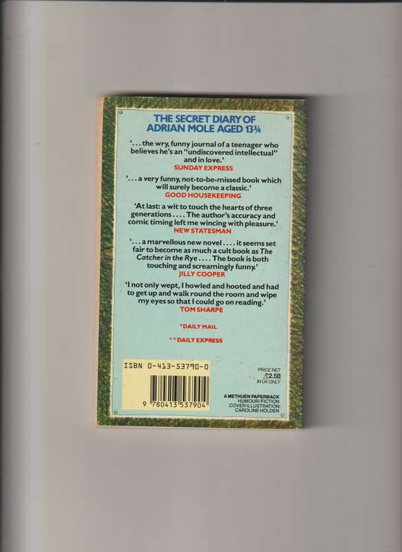 The Secret Diary Of Adrian Mole Aged 13 3/4 Sue Townsend young adult fiction humor comedy kids