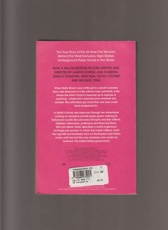 Molly's Game Molly Bloom nonfiction movie film Hollywood memoir biography true crime America