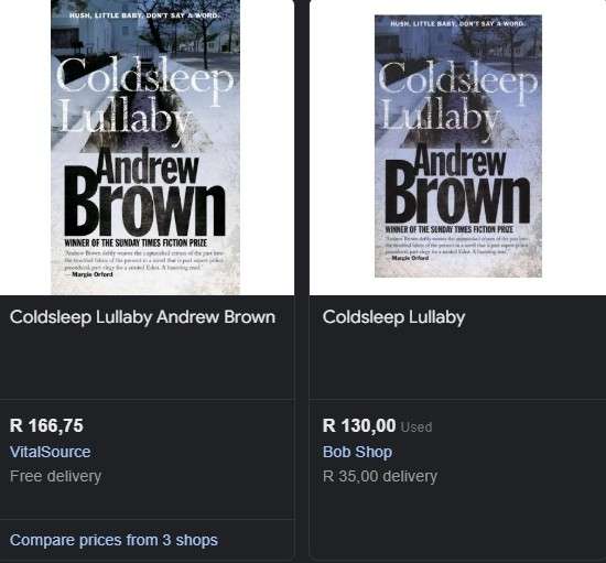 Coldsleep Lullaby By Andrew Brown South Africa fiction crime thriller Stellenbosch murder mystery