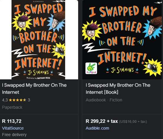 I Swapped My Brother On The Internet By Jo Simmons graphic novel comic children humor comedy
