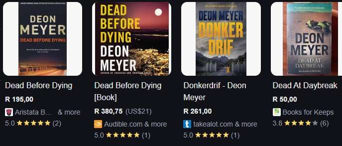 Dead Before Dying Deon Meyer crime mystery detective thriller South Africa Cape Town suspense