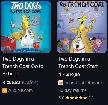Two Dogs In A Trench Coat Enter Stage left By Julie Falatko graphic novel kids children humor fantas