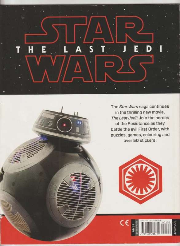 Star Wars The Last jedi kids Children's Activity book puzzles' drawing stickers