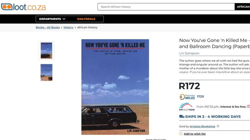 Now You've Gone N Killed Me Lin Sampson South Africa true stories of crime passion ballroom dancing