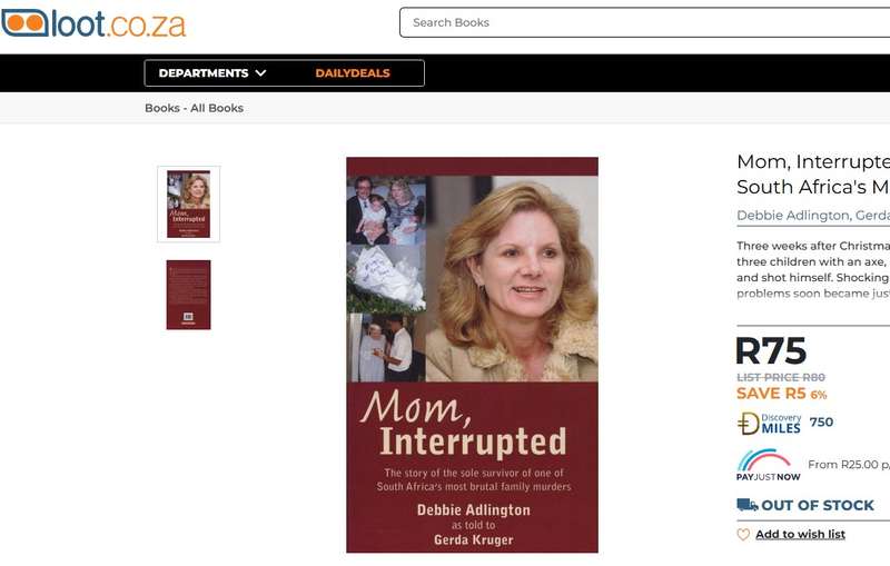 Mom Interrupted Debbie Adlington as told to Gerda Kruger true crime South Africa murder
