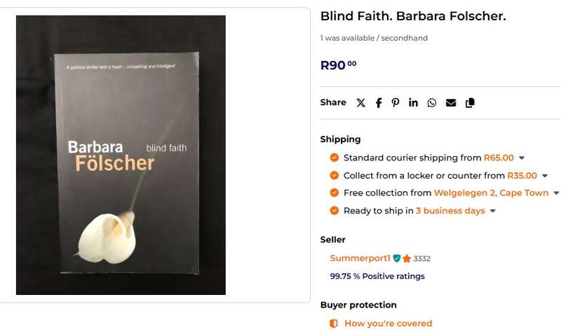 Blind Faith Barbara Folscher Truth commission South Africa crime true Robben Island TRC apartheid