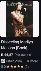 Dissecting Marilyn Manson Gavin Baddeley music industry biography memoir rare collectable book