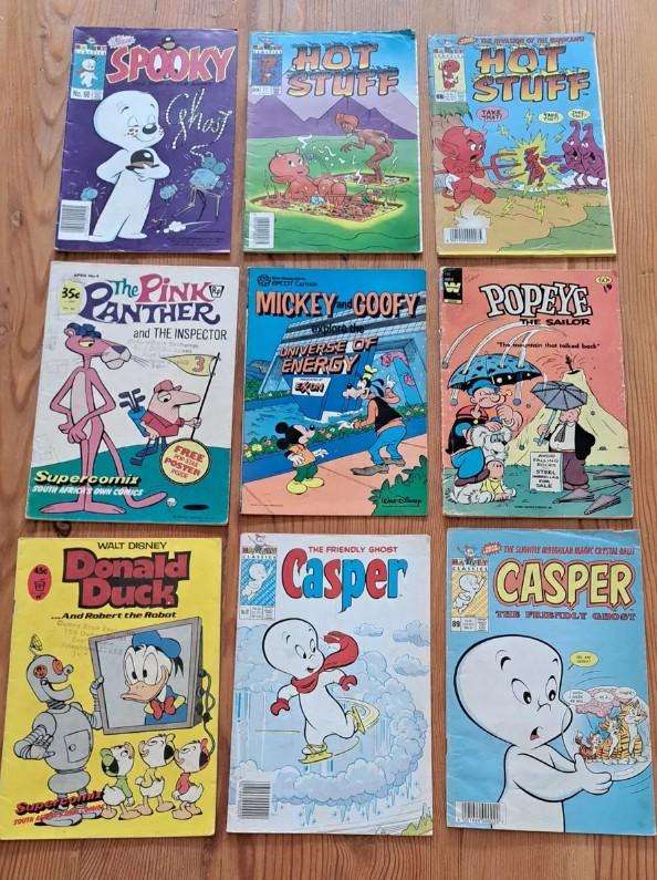 9x Harvey comic books Hot Stuff Donald Duck Spooky Pink Panther Mickey Goofy Popeye Casper rare old