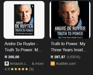 Andre De Ruyter Truth To Power South Africa Eskom Whistle-blower biography true crime business finan