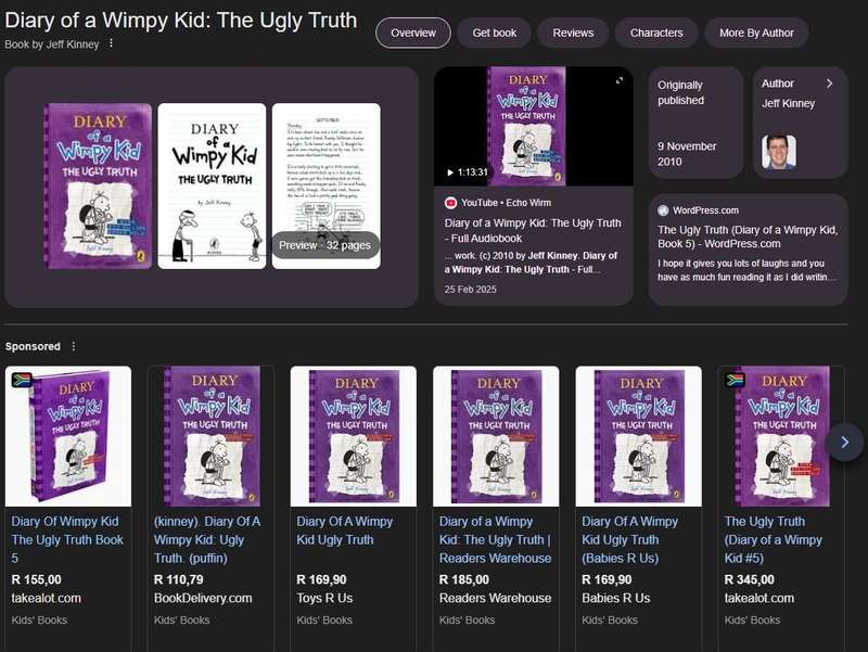 Diary Of A Wimpy Kid The Ugly Truth By Jeff Kinney kids children's teens graphic comic novel book cl