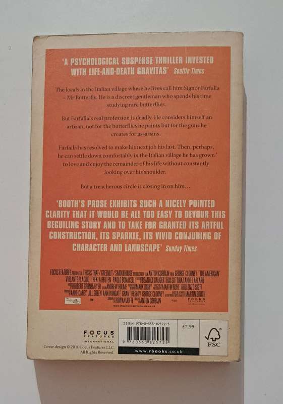 The American By Martin Booth movie film classic mystery crime suspense Italy espionage British ficti