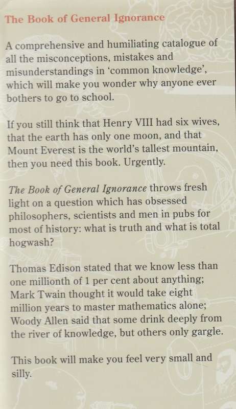 The Book Of General Ignorance By Stephen Fry humor comedy science trivia