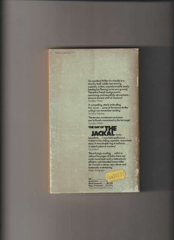 The Day Of The Jackal Frederick Forsyth 1971 vintage rare old book crime thriller mystery suspense h