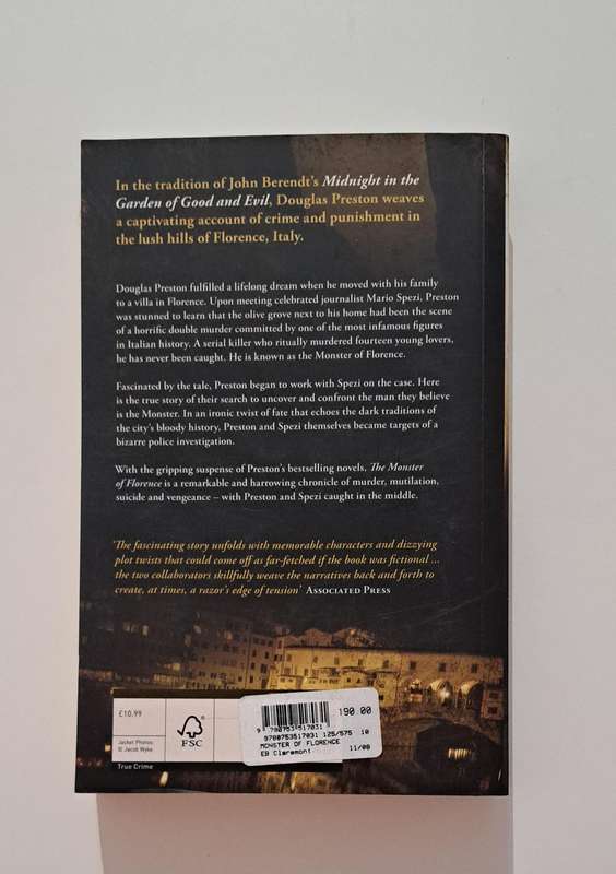 The Monster Of Florence A True Story By Douglas Preston true crime mystery Italy thriller historical