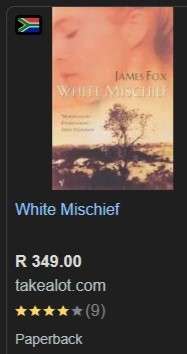 White Mischief By James Fox book Africa True Crime Mystery Kenya History Biography British lit